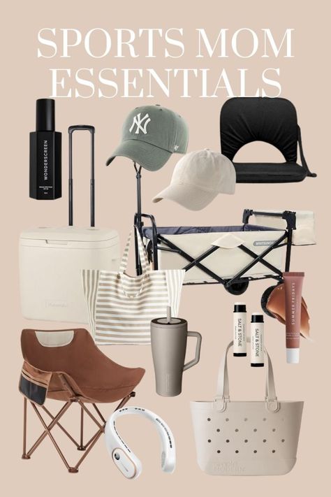 Sports mom essentials Sport Mom Aesthetic, Travel Sports Mom Hacks, Sport Mom Bag Essentials, Soccer Mom Essentials, Sports Mom Aesthetic, Sports Mom Must Haves, Sports Mom Essentials, Soccer Mom Aesthetic, Mom Bag Essentials