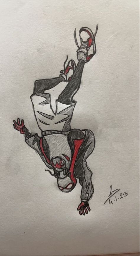 Full Drawing Sketch, Spiderman Into The Spiderverse Drawing, Spiderman Art Drawing, Spiderman Drawing Ideas, Miles Morales Drawing Sketches, Spider Verse Drawing, Spiderman Drawing Sketches, Spiderman Drawing Easy, Sketch Spiderman