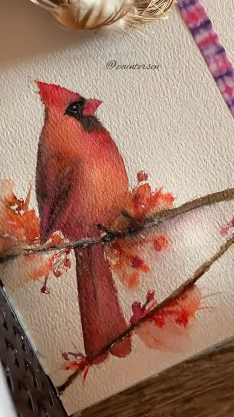 Art Philosophy, Bird Watercolor Paintings, Art Tutorials Watercolor, Canvas For Beginners, Canvas Painting Ideas, Watercolor Paintings For Beginners, Diy Watercolor Painting, Watercolor Painting Techniques, Watercolor Flower Art