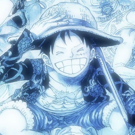 One Piece Blue Aesthetic, Blue Colour Wallpaper, Luffy Wallpaper, One Piece Aesthetic, Animes Emo, Blue One Piece, Blue Anime, Blue Poster, Anime Shadow