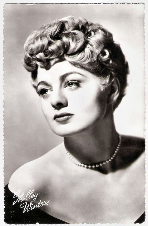 https://flic.kr/p/CCMzzA | Shelley Winters | Dutch postcard by DRC, no. F 210. Photo: M.G.M.  American actress Shelley Winters (1920-2006) appeared in dozens of films, as well as on stage and television. She was a major film presence for six decades, and turned herself from a Blonde Bombshell into a widely-respected actress who won two Oscars, for The Diary of Anne Frank (1959) and A Patch of Blue (1965). Less known, Winters also appeared in several European films, including Alfie 1966 and R... The Diary Of Anne Frank, Diary Of Anne Frank, High School Plays, School In New York, Shelley Winters, Rosalind Russell, Ronald Colman, A Place In The Sun, Vintage Movie Stars