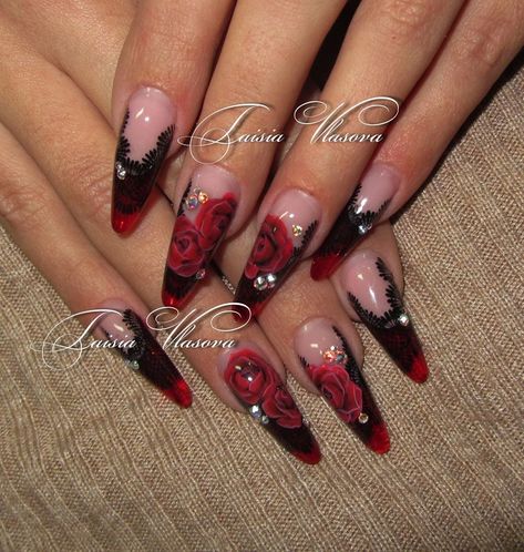 63 Valentine’s Day Nail Designs for Ultimate Love Day Glam 2024 | Valentines Nails Set Red Rose Nail Art, 2023 Nails Ideas, Extreme Nails, Quinceanera Nails, Beach Nail Art, Lace Nail Art, Beach Nail, 2023 Nails, Rose Nail Art