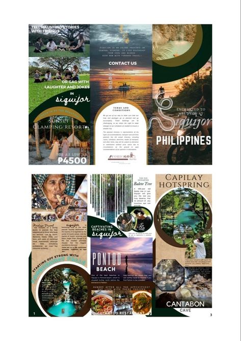 Infographic Brochure Design Layout, Tour Package Brochure, Travel Brochure Design Layout, Historical Brochure, Travel Brochure Ideas, Aesthetic Travel Brochure, Creative Infographic Design Layout, Travel Brochure School Project, Tourism Brochure Design