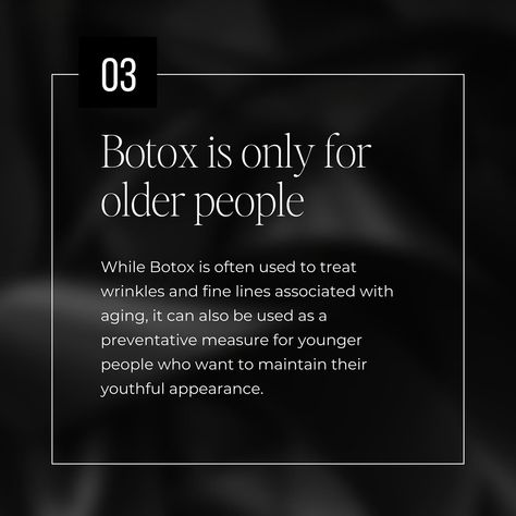 3 myths about Botox 💉 ! Swipe through 📲 . . . #nurseinjector #aestheticnurse #botox #botoxinjections #botoxtreatment #dermalfillers #zoskinhealth #medicalgradeskincare #cosmeticinjector #agingisbeautiful #femaleentrepreneur #femalefounder #skinhealth #medapa #hendersonvilletn Botox Injections, Female Founders, Dermal Fillers, Lip Fillers, Old People, Skin Health, Wrinkles, Black Friday, Map