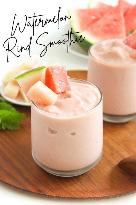 Watermelon Rind Smoothie - fANNEtastic food Mango Ginger Smoothie, Watermelon Smoothie Recipe, Watermelon Rind Recipes, Watermelon Smoothie Recipes, Watermelon Smoothie, Slushie Recipe, Seasonal Eating, Healthy Breakfast Recipe, Perfect Healthy Breakfast