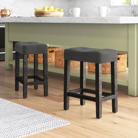 Modern Farmhouse Kitchen Table, Farmhouse Color, Saddle Design, Bar Stools Kitchen Island, Counter Stools Backless, Neutral Fabric, Farm House Colors, Backless Bar Stools, Counter Height Bar Stools