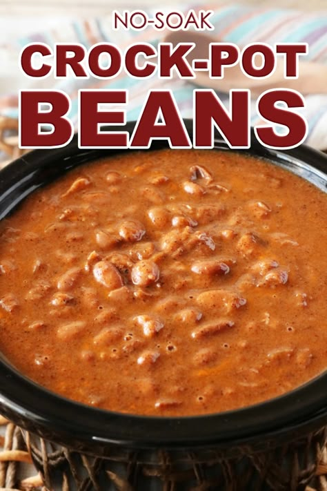 Crock Pot Beans, Slow Cooker Pinto Beans, Beans Crockpot, Beans Recipe Crockpot, Pot Beans, Beans In Crockpot, Slow Cooker Beans, Pinto Bean Recipes, Comfort Food Recipes Dinners