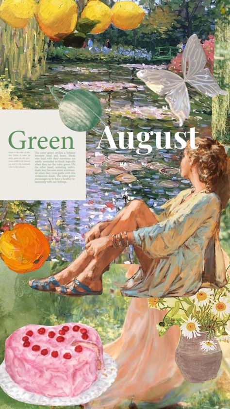 #taylorwift #august #moodboard #vintage #artinspo #impressionism #aesthetic August Core Aesthetic, August Core, August Mood Board, Impressionism Aesthetic, August Moodboard, Aesthetic Shuffles, August Month, + Core + Aesthetic, Aesthetic Colors