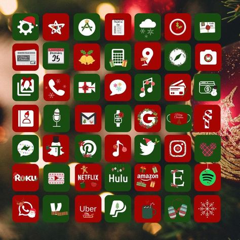 Christmas Phone App Icons, Christmas App Icons, Winter App, Widget Photos, 50 Aesthetic, Icons Christmas, Cover Icons, Zestaw Ikon, Christmas Apps