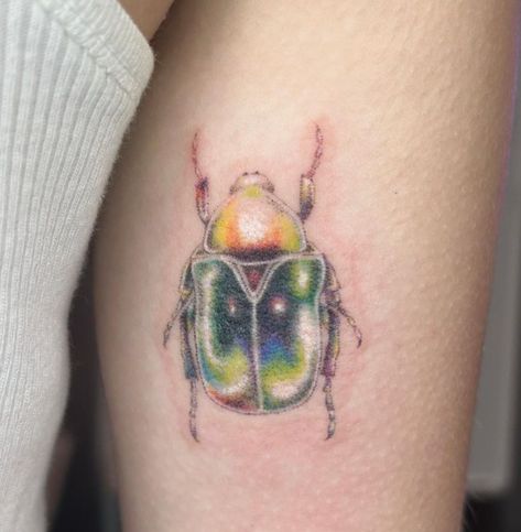 Hand poke tat artist in NYC Tattoo Beetle, Back Of Ankle Tattoo, Scarab Tattoo, Ant Tattoo, Full Hand Tattoo, Beetle Tattoo, Armband Tattoos, Funky Tattoos, Ankle Tattoos For Women