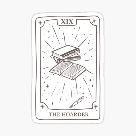 "Stack of Books Tarot Card - The Hoarder" Sticker for Sale by shmodev Librarian Tattoo, 7 Deadly Sins, Zodiac Symbols, Ex Libris, Stack Of Books, Logo Ideas, Tarot Card, Display Ideas, Window Display