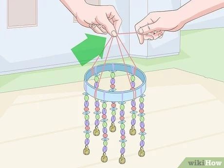 Glass Bead Wind Chimes Diy, How To Make A Windchime, Outdoor Bead Crafts, Garden Sun Catchers Diy, Ideas With Beads Diy Projects, Beaded Suncatcher Diy How To Make, How To Make Beaded Suncatchers, Diy Crystal Hanging Decor, Easy Crafts With Beads