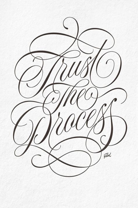 Happy Thoughts Tattoo, Flash Tattoo Lettering, Trust Yourself Tattoo, Trust The Process Tattoo Ideas, Trust The Process Tattoo, Process Tattoo, Lettering Tattoo Design, Stammestattoo Designs, Stencils Tattoo