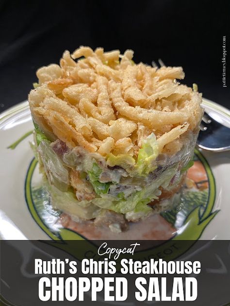 Olla-Podrida: Ruth's Chris Chopped Salad Copycat Ruths Chris Salad, Martha Stewart Alexis Chopped Salad, Ruth Chris Salad Recipe, Ruth Chris Chopped Salad, Ruth’s Chris Chopped Salad, Salad And Go Copycat Recipes, Ruth Chris Salad, Ruths Chris Recipes, Ruth Chris Recipes Copycat