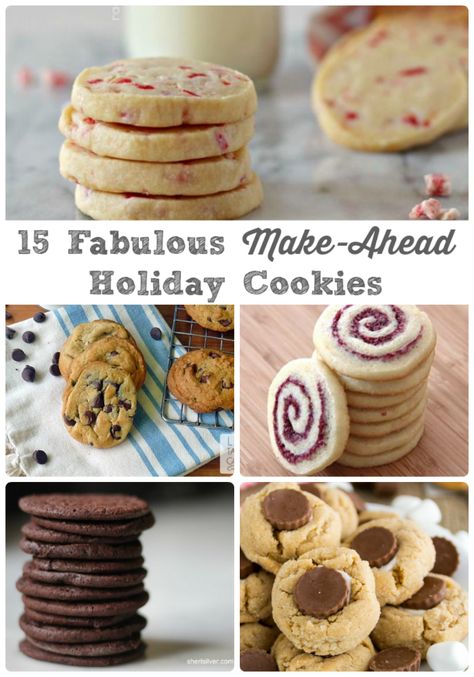 15 Fabulous Make-Ahead Holiday Cookies via thefrugalfoodiemama.com - the cookie dough and/or finished cookies for these recipes freeze beautifully for the holidays Freezable Cookies, Christmas Cookie Dough, Holiday Baking Recipes, Dessert Aux Fruits, Cookies Easy, Desserts Vegan, Holiday Cookie Recipes, Christmas Cookie Recipes, Best Baking