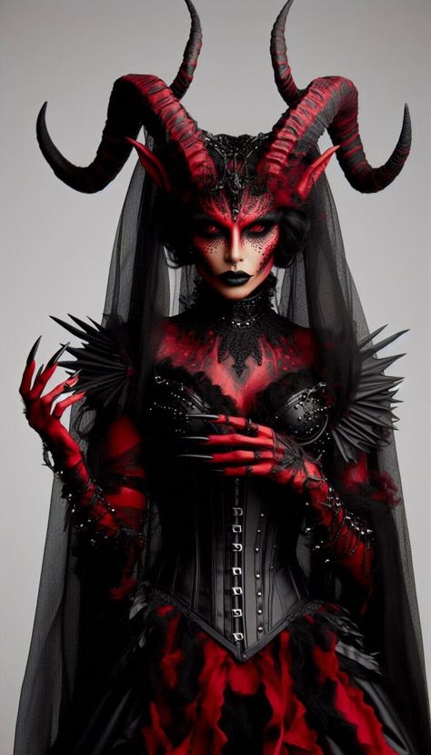 Women Halloween Costumes Bat Queen Costume, Women Demon Costume, Female Krampus Cosplay, Demon Halloween Costume Female, Women Scary Halloween Costume Ideas, Krampus Costume Women, Female Demon Costume, Vampire Halloween Costume Women, Lilith Costume Halloween