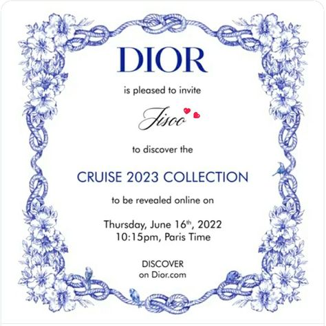 Dior Invitation Card, Vogue Invitation, Dior Invitation, Fashion Show Invitation Card, 18th Invitation, Fashion Event Invitation, Dior Cruise 2023, Fashion Invitation, Dior Wallpaper