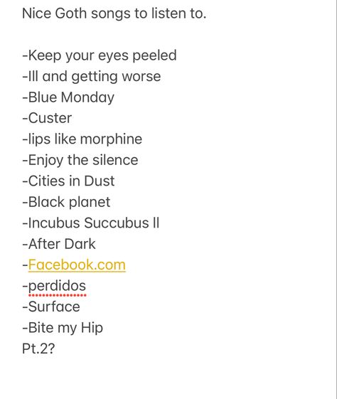 these are skme Goth songs I listin to and hope you guys like them! I have a playlist to if you guys would like me to post it. Goth Playlist Covers, Goth Songs, Goth Playlist, Black Planet, Goth Music, Anime Witch, Enjoy The Silence, Music Ideas, Incubus