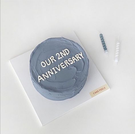 2nd Anniversary Cake Aesthetic, 2nd Anniversary Cake, Anniversary Cakes Ideas Couple, Caption Wedding, Anniversary Cake Aesthetic, Anniversary Cake Ideas, Makanan Aesthetic, Homemade Anniversary Gifts, 2nd Wedding Anniversary