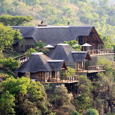 Resort Building, Lodges South Africa, African Lodge, Luxury African Safari, Bush Lodge, Luxury Safari Lodge, Lodge Design, Lodge Look, Lodge Ideas