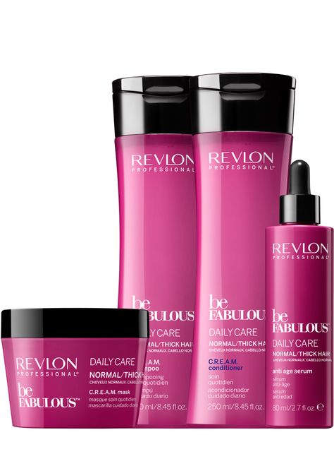 Revlon Professional be Fabulous Daily Care Normal Thick/Hair Family. Revlon Professional, Hair Styling Products, Hair Care Products Professional, Cosmetic Design, Styling Hair, Jeans Cargo, Styling Products, Anti Aging Serum, Professional Hair