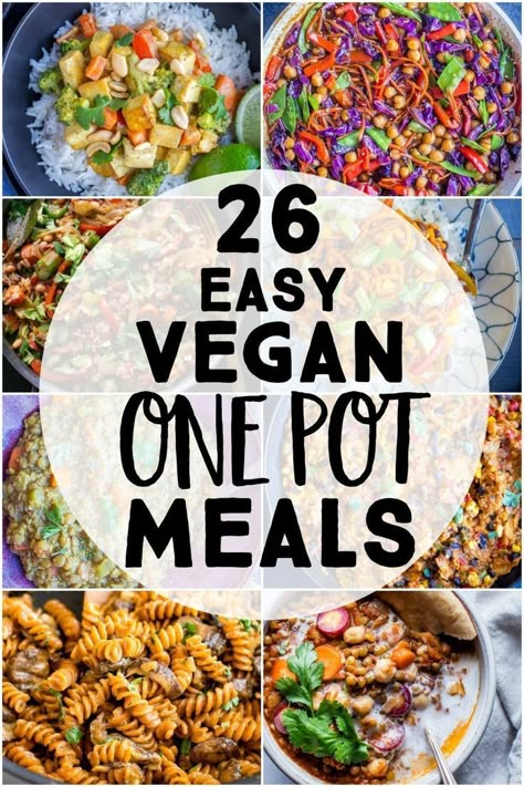 Vegan One Pot Meals, One Pot Vegan Meals, Meals Vegan, Vegan Recipes Videos, Easy Vegan Dinner, Meals Recipes, Easy One Pot Meals, Vegan Meal Prep, Diet Vegetarian