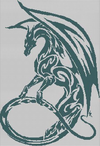 Mist Dragon, Celtic Cross Stitch, Dragon Silhouette, Dragon Cross Stitch, Pixel Crochet, Minecraft Pixel Art, Blue Cross, Dragon Pattern, Cross Stitch Animals