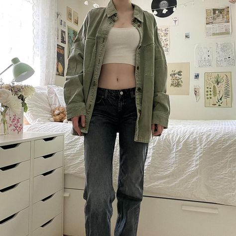 oversized sage old navy jacket   originally... - Depop Green Jean Jacket, Navy Jacket, Green Jeans, Oversized Jacket, Jean Jacket, Old Navy, Navy, Street Wear