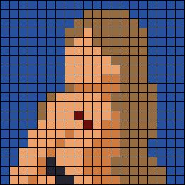 Alpha pattern #171535 | BraceletBook Long Alpha Patterns, Peeler Bead Album Cover, Chappell Roan Pixel Grid, Sabrina Carpenter Pixel Art, Good Omens Alpha Pattern, Olivia Rodrigo Perler Beads, Perler Album Cover, Chappell Roan Alpha Pattern, Alpha Patterns Album Cover