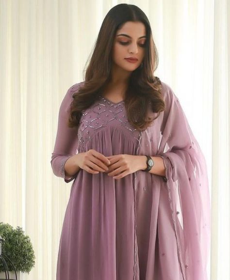 New Model Churidar Designs 2023, Lavender Umbrella Kurthi, Churidar New Model Design, Grape Colour Churidar, Umbrella Kurthi Models, Partywear Churidar Design, Churidhar Models For Wedding, Designer Churidar Party Wear, Aliya Cut Kurti Design