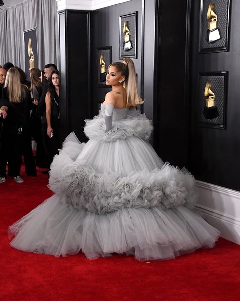 Ariana Grande's Dress at the 2020 Grammy Awards Grammy Awards 2020, Ariana Grande Grammys, Grammys 2020, Grammy Dresses, Grammys Red Carpet, Champagne Evening Dress, The Grammys, Ariana Grande Photos, Ariana Grande Pictures