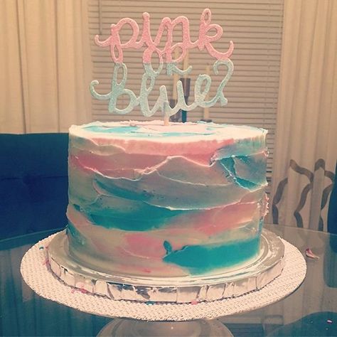 Gender Reveal Party Cakes | POPSUGAR Moms Cake Reveal, Reveal Party Food Ideas, Gender Reveal Party Food Ideas, Gender Reveal Food, Gender Reveal Party Food, Baby Reveal Cakes, Simple Gender Reveal, Creative Gender Reveals, Gender Reveal Party Games