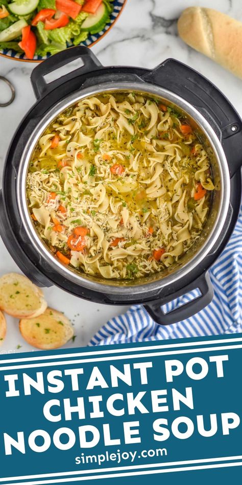 Instant Pot Chicken Noodle Soup, Instant Pot Chicken Noodle, Soup Chicken, Instant Pot Soup Recipes, Pressure Cooker Chicken, Instant Pot Soup, Chicken Noodle Soup Homemade, Easy Soup, Noodle Soup Recipes