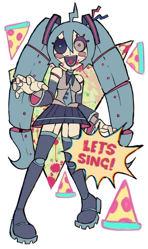 Hatsune Miku Valentines Day, Voxune Miku, Animatronic Reference, Cartoonish Art Style, Instrument Drawing, Miku Hatsune Vocaloid, Vocaloid Characters, Arte Inspo, Dessin Adorable