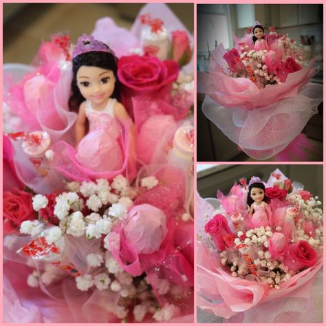 Dance Recital Bouquet Roses🌹 Ballerina Doll👸🏻Candy🍭 Ballerina Bouquet, Ballet Recital Flower Bouquet, Dance Recital Bouquets, Dance Recital Flowers, Dance Recital Gifts Diy, Ballet Recital, Dance Recital Gifts, Dancer Gift, Tiny Dancer