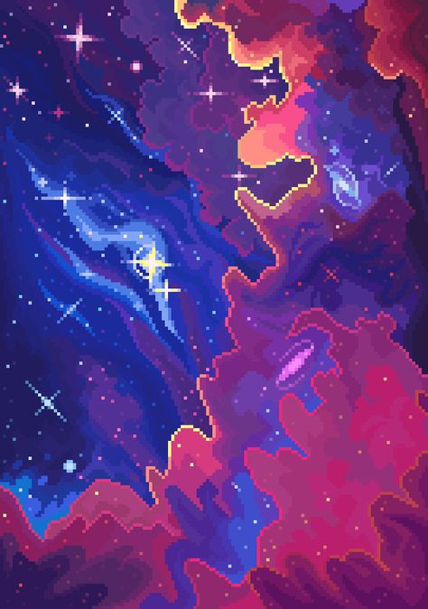 Outer Space, Pixel Art, Tumblr, On Twitter, Stars, Purple, Twitter, Red, Art