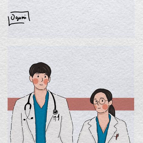 #kdrama #wallpaper #fanart #dramakorea #hosplay #drakor#hospitalplaylist #jeongwon #gyeoul Doctor Couple Cartoon, Couple Doctor Wallpaper, Healthcare Aesthetic, Cartoon Islamic, Áo Blu, Korean Illustration, Kdrama Wallpaper, Hospital Playlist, Instagram Wall