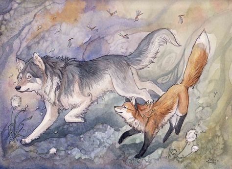 Kitsune-Seven on deviantART | Dandelion Delights Japanese Wolf, Fox Drawing, Wolf Love, Canine Art, Wolf Pictures, Anime Wolf, Fox Art, Wolf Art, Cute Fox