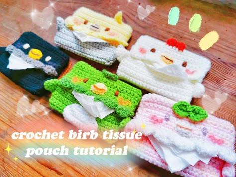 Wipe Your Tears, Crochet Small Bag, Tissue Pouch, Ear Pods, Mark My Words, Crochet Small, Pouch Tutorial, Crochet Pouch, Thread & Yarn