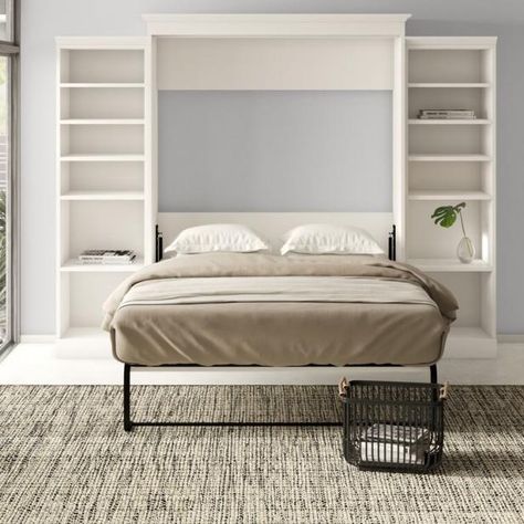 The 7 Best Murphy Bed Kits of 2023, HGTV Top Picks | HGTV Queen Bed In A Nook, Beautiful Murphy Bed, Workout Guest Room Combo, Ikea Murphy Bed Hack Diy, Home Office With Murphy Bed, White Murphy Bed, Murphy Bed With Storage, Murphy Bed Ideas, Bed Mechanism