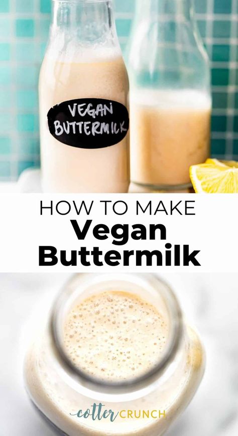 Skip fancy, overpriced grocery store-bought dairy-free options, and learn How to Make Vegan Buttermilk at home instead! With just 2 ingredients, it’s ready in minutes, super affordable, and unbelievably easy to make. Use it for the best vegan muffins, cupcakes, pancakes, condiments, and salad dressings, too! Quick Vegan Dinner Recipes, Vegan Buttermilk, Banana Waffles, Gluten Free Biscuits, Vegan Muffins, Vegan Ranch, Buttermilk Recipes, Dairy Free Diet, Soy Products