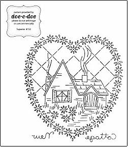 Free pattern: Little cottage – Needle Work Cute Embroidery Patterns, Vintage Embroidery Patterns, Redwork Embroidery, Embroidery Transfers, Pola Sulam, Embroidery Patterns Vintage, Crazy Quilting, Brazilian Embroidery, Embroidery Hand