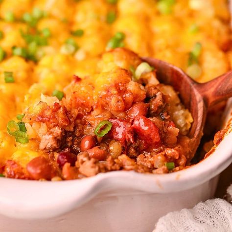 Chili Cheese Tater Tot Casserole, Crawfish Cornbread Dressing, Cheese Tater Tot Casserole, Chili Cheese Tater Tots, Meaty Chili, Recipe For Chili, Homemade Chicken And Dumplings, Pumpkin Banana Bread, Sweet Potato Bread