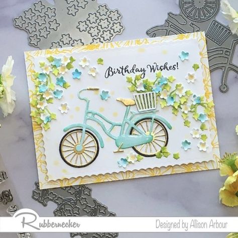 Bicycle Decoration, Bike Card, Bicycle Cards, Album Decoration, Craft Knife, Making Greeting Cards, Spring Cards, Die Cut Cards, Handmade Birthday Cards