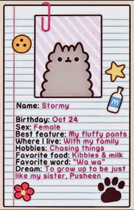 Stormy is the coolest cat around, who is just as purrfect as her sister, Pusheen!Pusheen and Stormy are the cutest with their adorable traits and talents! They form a clawsome duo! ;) Pusheen Stormy, Pusheen Birthday, Pusheen Love, Pusheen Cute, Chat Kawaii, Images Kawaii, Söt Katt, Pusheen Cat, Nyan Cat