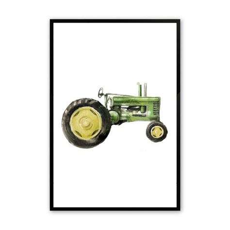 You'll love the Mason & Marbles Eldorado Green Tractor Framed Art at Wayfair - Great Deals on all products with Free Shipping on most stuff, even the big stuff. Watercolor Tractor, Tractor Art, Kids Canvas Art, Kids Room Prints, Youth Decor, Green Tractors, Kids Canvas, Art Brown, Alphabet Poster