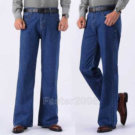 Mens Bell Bottom Jeans, Stephen Sanchez, Retro Trousers, Wide Leg Denim Pants, Men Stylish Dress, Jeans Wide, Bottom Jeans, Driving Pictures, Bell Bottom Pants