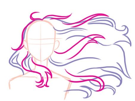 Wind Drawing, Hair In The Wind, Drawing Hair Tutorial, Wing It, Hair Sketch, Creative Drawing Prompts, Drawing Hair, Flat Hair, Art Tools Drawing