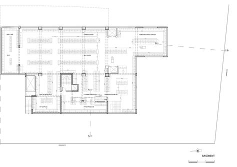 Gallery of Thanopoulos Supermarket Kifisia- Athens / Klab architecture - 17 Supermarket Plan, Indoor Markets, Supermarket Design, Basement Plans, Custom Made Furniture, Ceiling Height, False Ceiling, Market Place, Retail Design