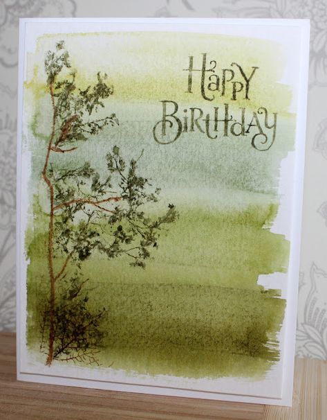 There's a Card for That: Masculine Birthday Card in Greens Watercolor Birthday Card For Men, Watercolor Cards For Men, Birthday Painting, Cool Birthday Cards, Watercolor Birthday Cards, Birthday Card Drawing, Watercolor Paintings For Beginners, Masculine Birthday Cards, Watercolor Birthday